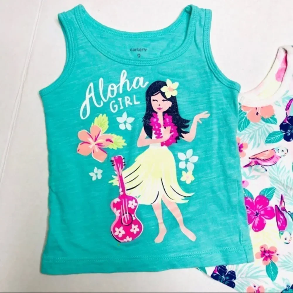 𝅺carter’s Hawaiian Tropical Tank Tops